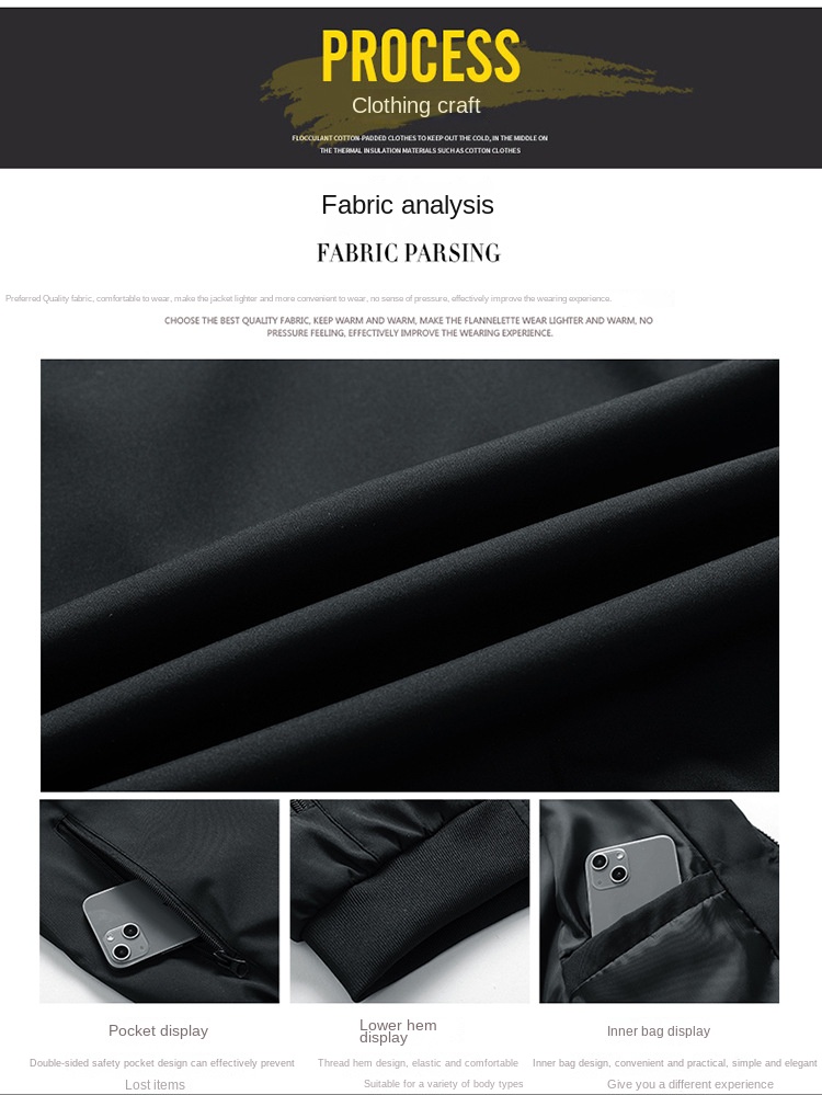 New men’s jacket stand collar solid color plus-size casual coat