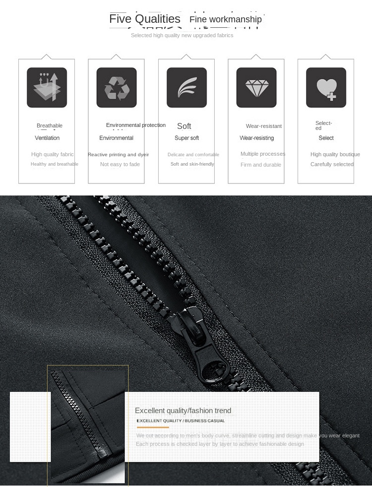 New men’s jacket stand collar solid color plus-size casual coat