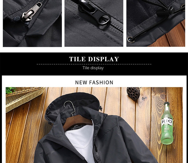 New outdoor casual men’s hardshell jacket thin breathable jacket