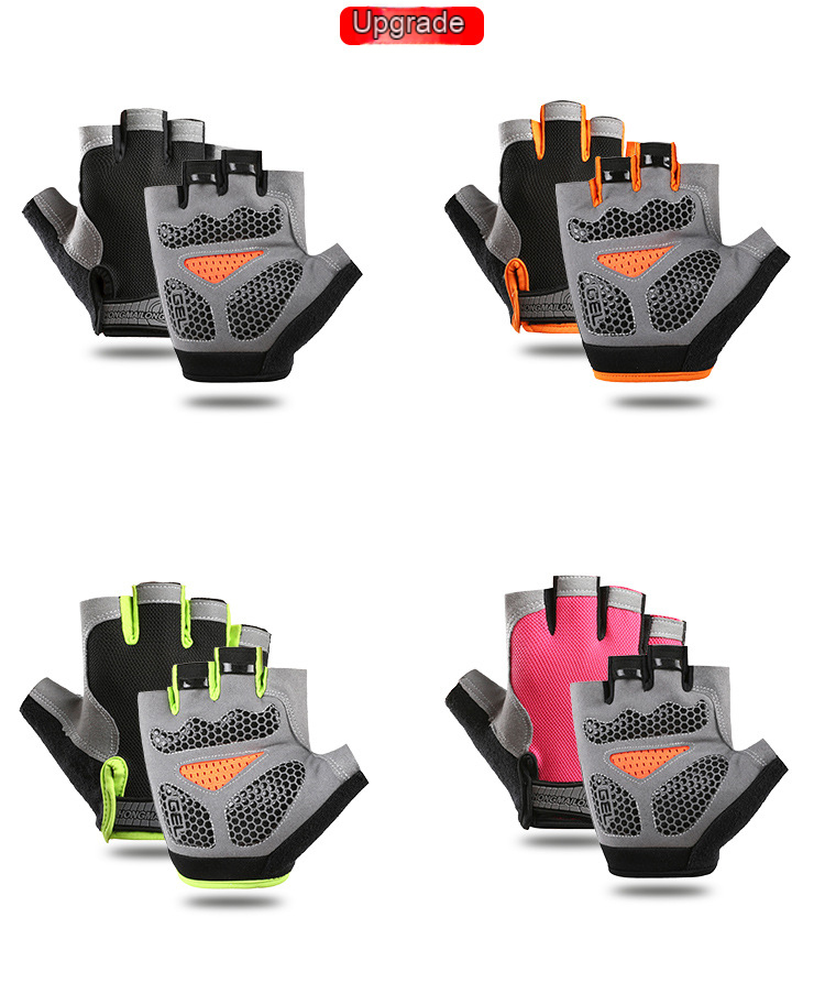 Non-slip breathable thin fingerless half-cut gloves