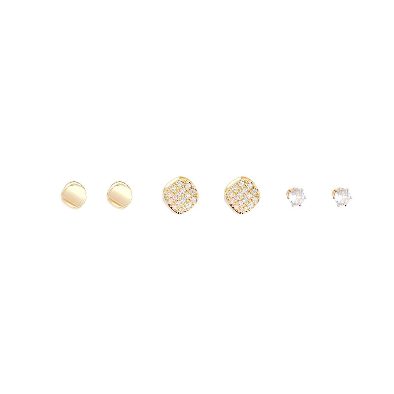 One week compact stud set with premium earrings