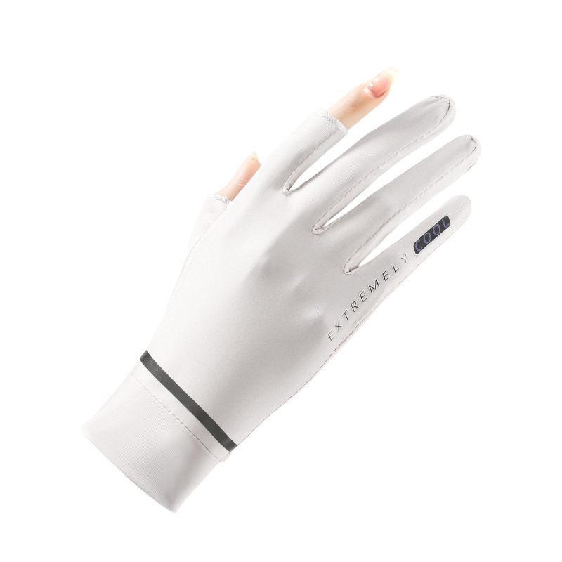 Outdoor sunscreen gloves Women’s reflective strip ice silk short