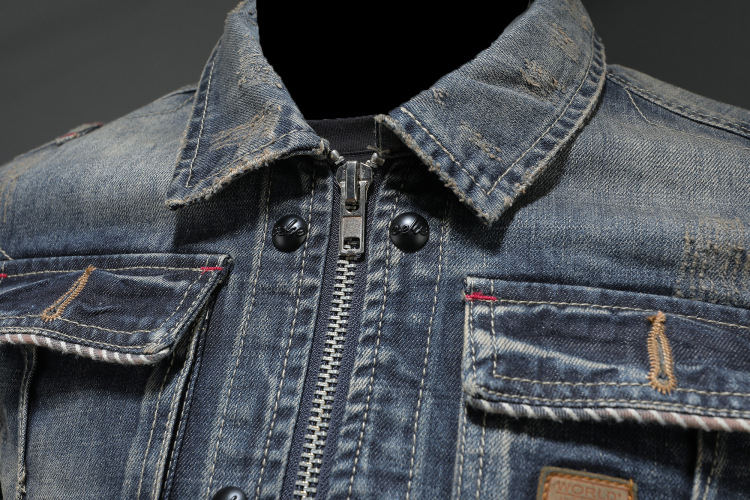 Personality zipper biker denim jacket jacket