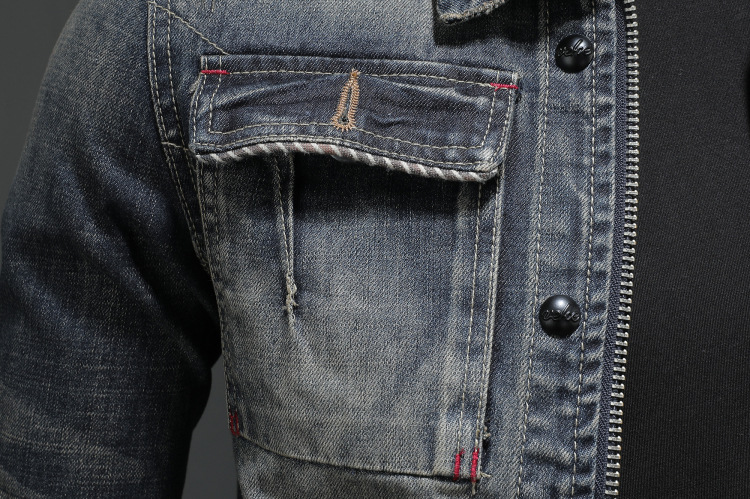 Personality zipper biker denim jacket jacket