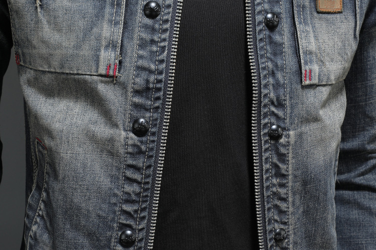 Personality zipper biker denim jacket jacket
