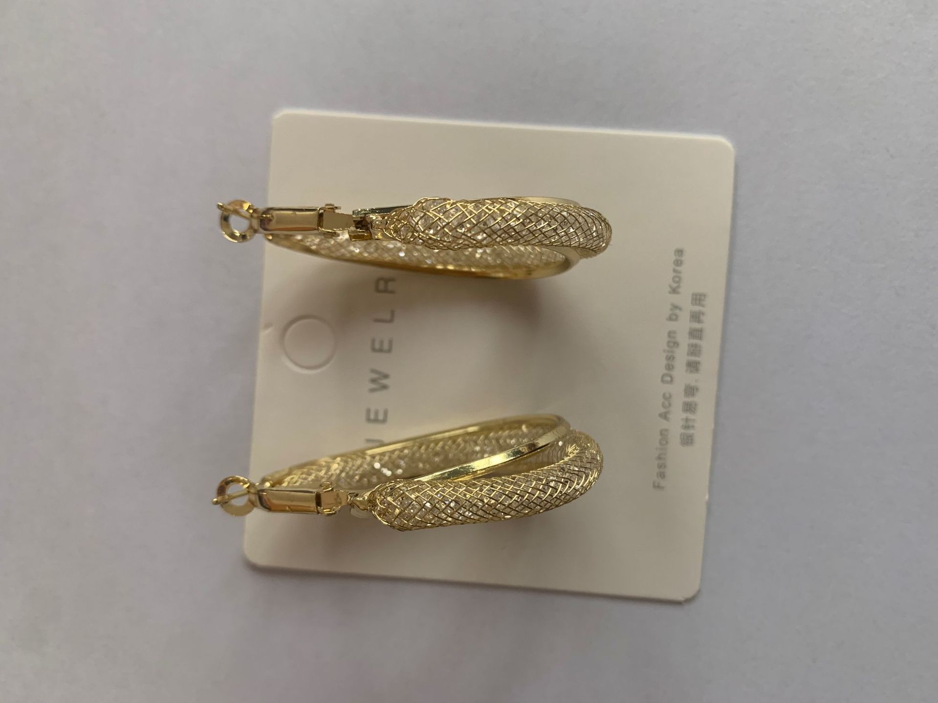 Prismatic mesh earrings micro-set earrings for women