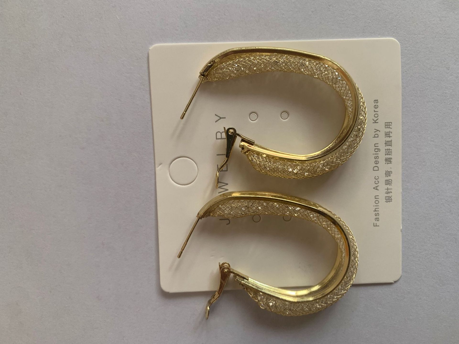 Prismatic mesh earrings micro-set earrings for women