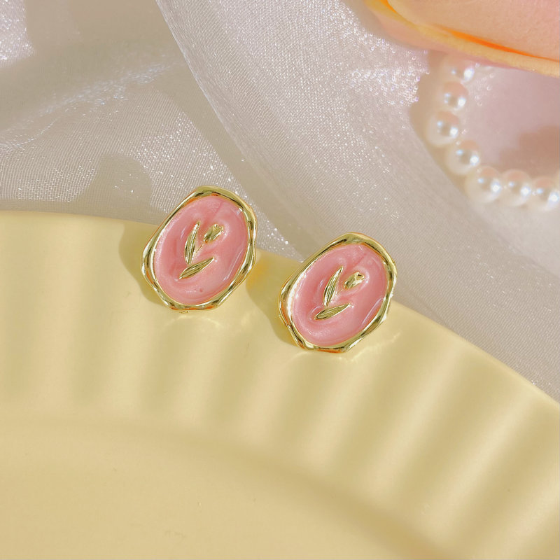 S925 Silver Needle French sweet maiden flower forest earrings