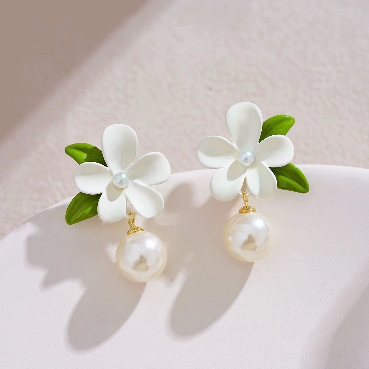 S925 Silver Needle French sweet maiden flower forest earrings