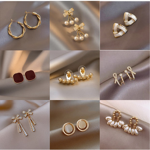 S925 Silver Needle French sweet maiden flower forest earrings