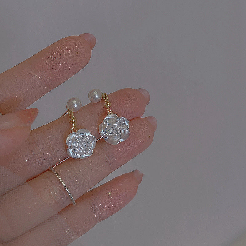 S925 Silver Needle French sweet maiden flower forest earrings