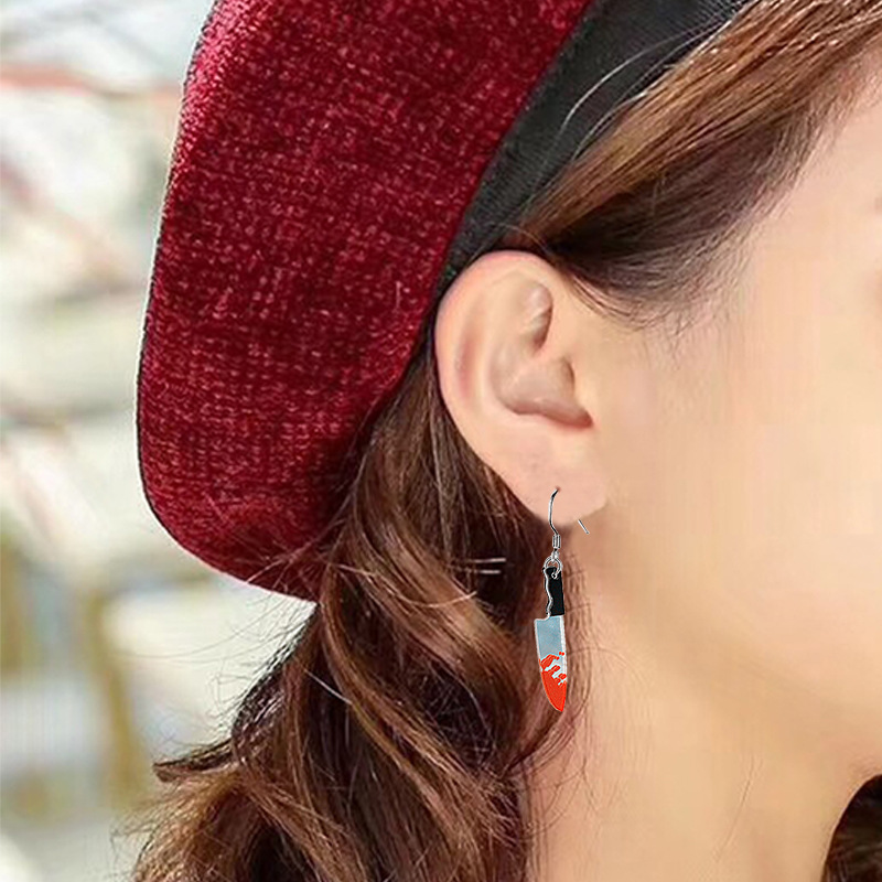 Sharp knife kitchen knife earrings quirky acrylic earrings