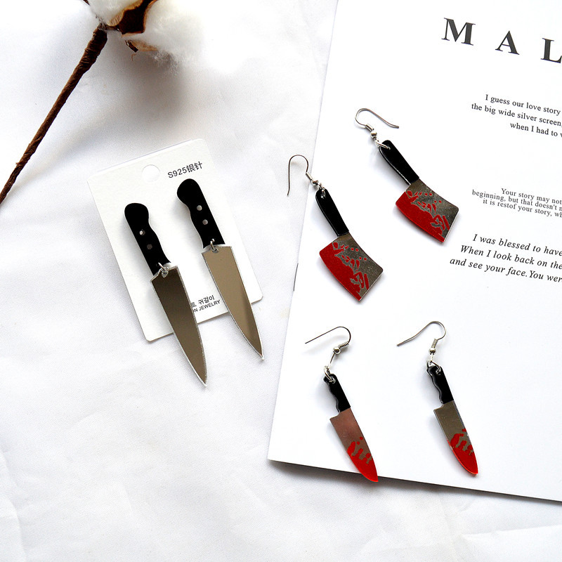 Sharp knife kitchen knife earrings quirky acrylic earrings