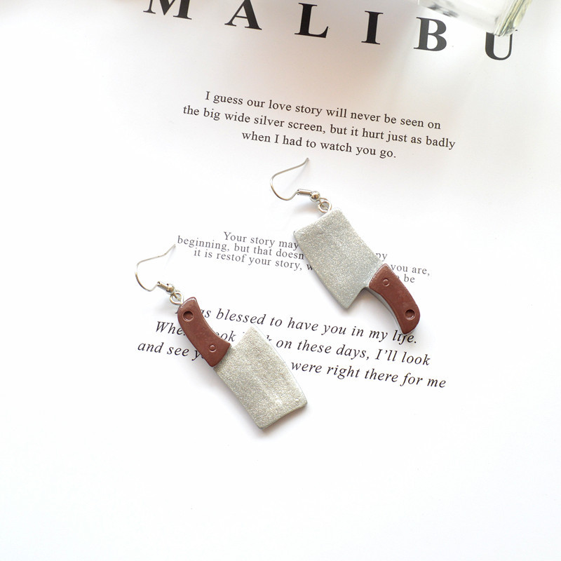 Sharp knife kitchen knife earrings quirky acrylic earrings