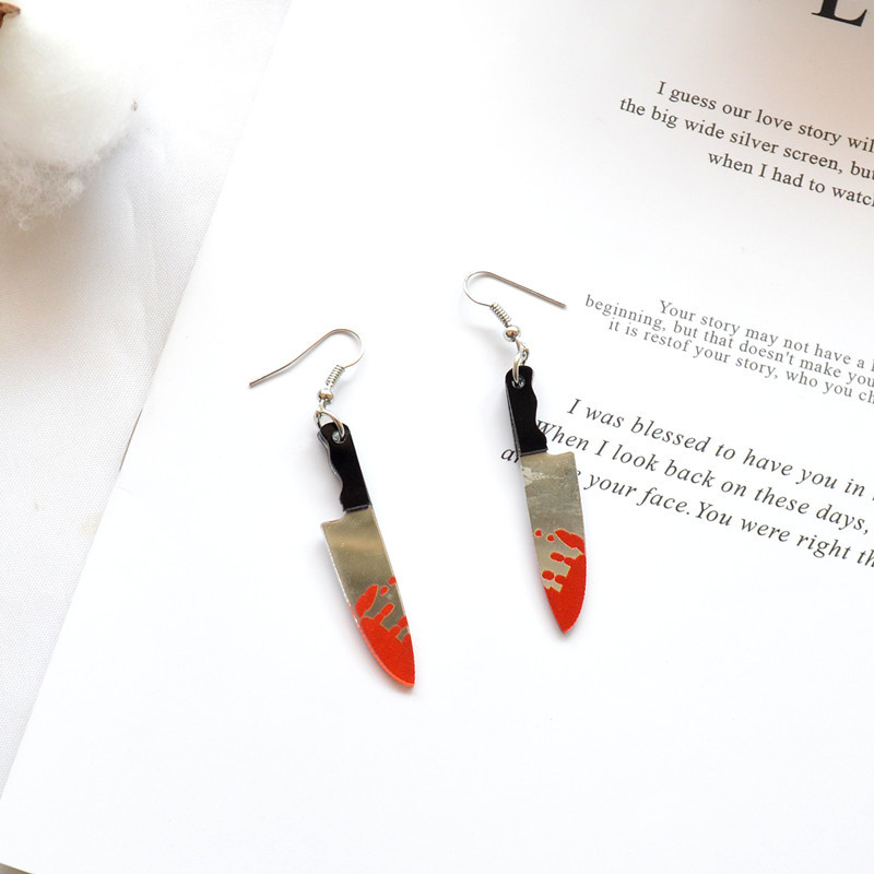 Sharp knife kitchen knife earrings quirky acrylic earrings