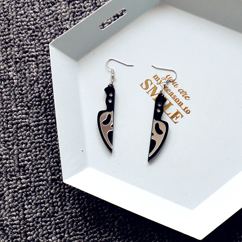 Sharp knife kitchen knife earrings quirky acrylic earrings