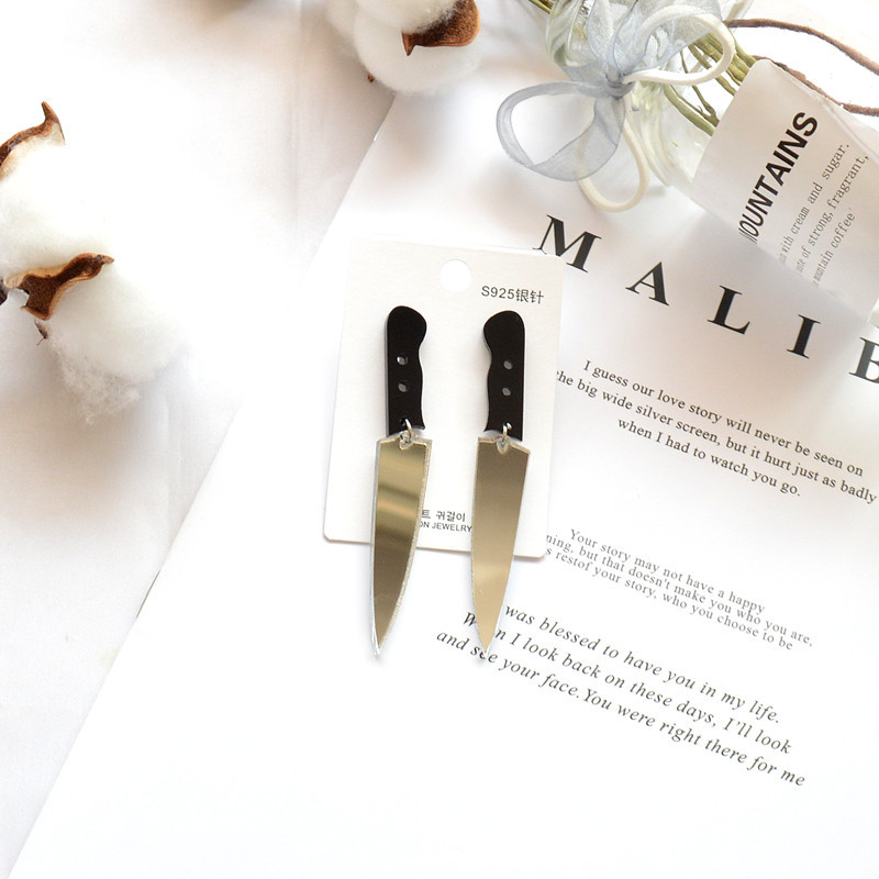 Sharp knife kitchen knife earrings quirky acrylic earrings