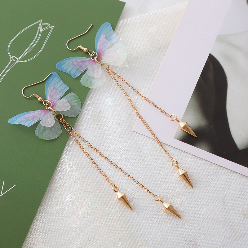 Simple purple butterfly earrings