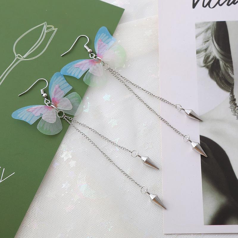 Simple purple butterfly earrings