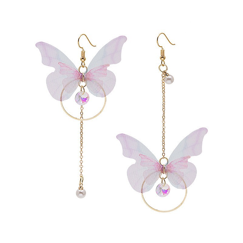 Simple purple butterfly earrings