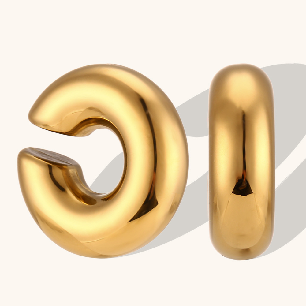 Thick bead hollow ear clip jewelry