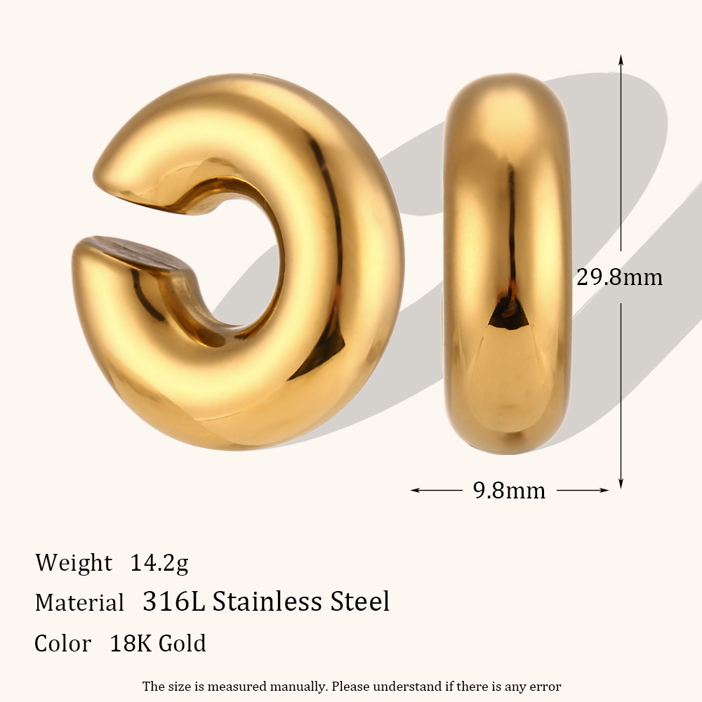 Thick bead hollow ear clip jewelry