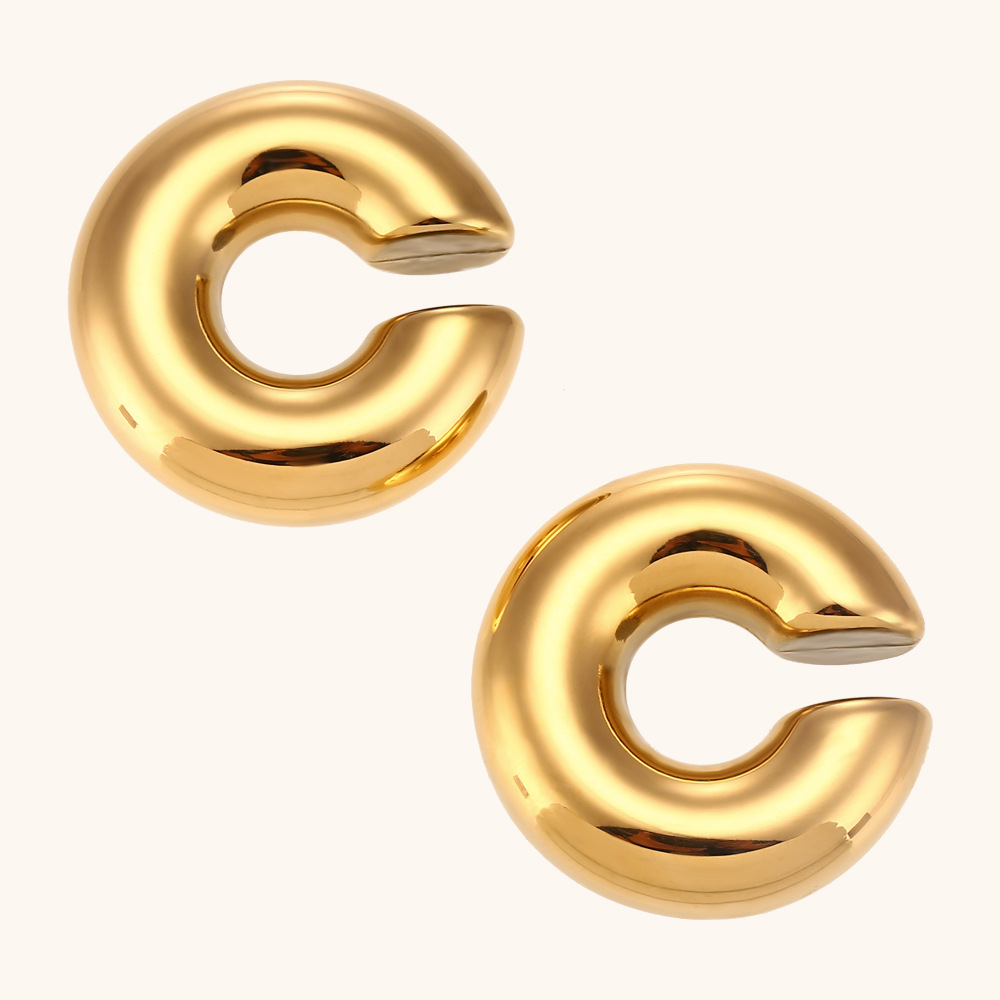 Thick bead hollow ear clip jewelry