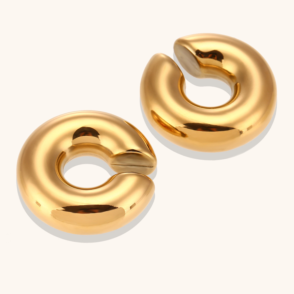 Thick bead hollow ear clip jewelry