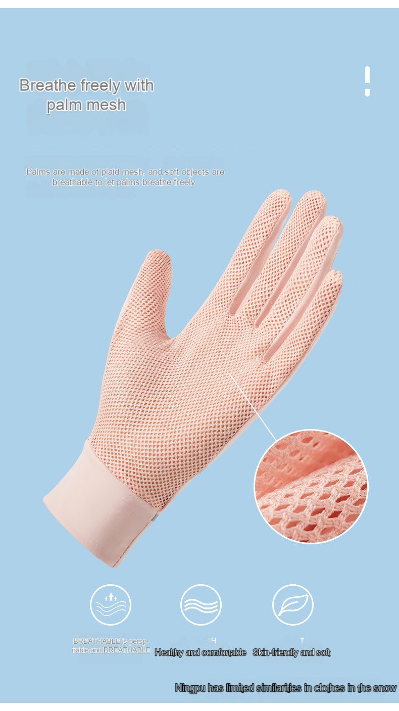 Thin clamshell sunscreen gloves for summer