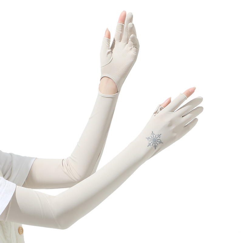 Thin clamshell sunscreen gloves for summer
