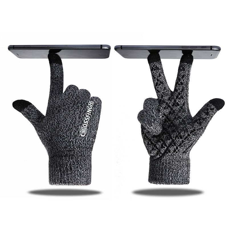 Touch screen Magic gloves with fleece thickened warm knit gloves