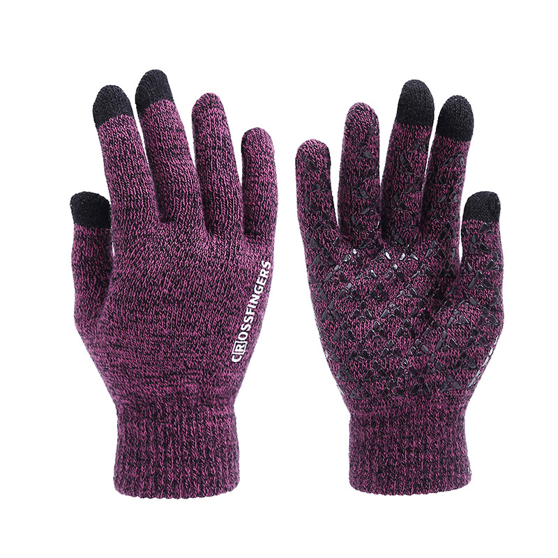 Touch screen Magic gloves with fleece thickened warm knit gloves