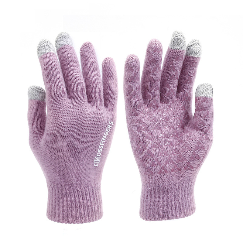 Touch screen Magic gloves with fleece thickened warm knit gloves