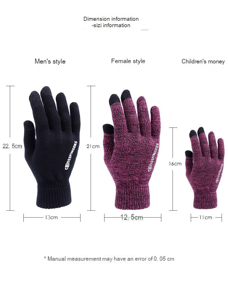 Touch screen Magic gloves with fleece thickened warm knit gloves