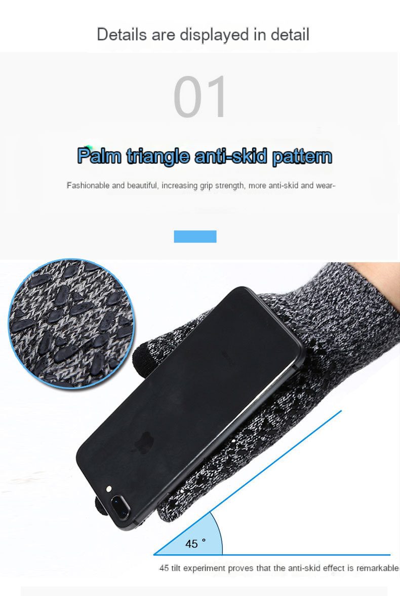 Touch screen Magic gloves with fleece thickened warm knit gloves