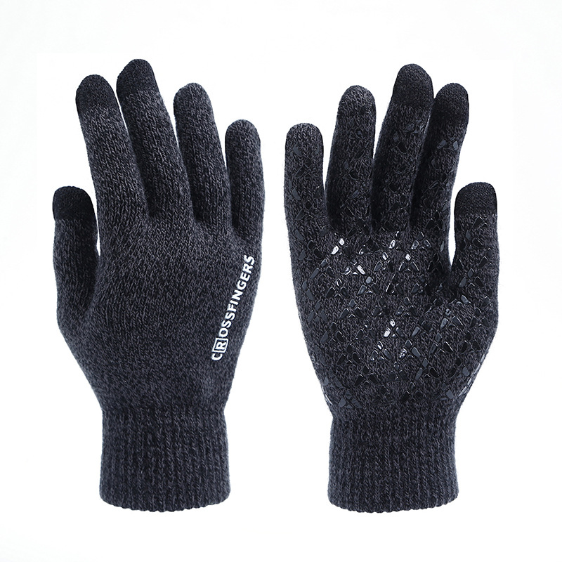 Touch screen Magic gloves with fleece thickened warm knit gloves