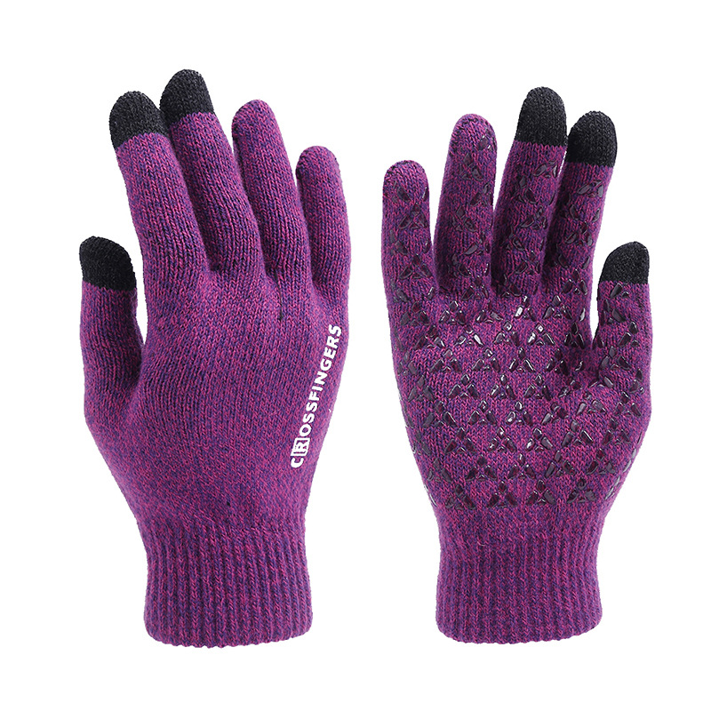 Touch screen Magic gloves with fleece thickened warm knit gloves