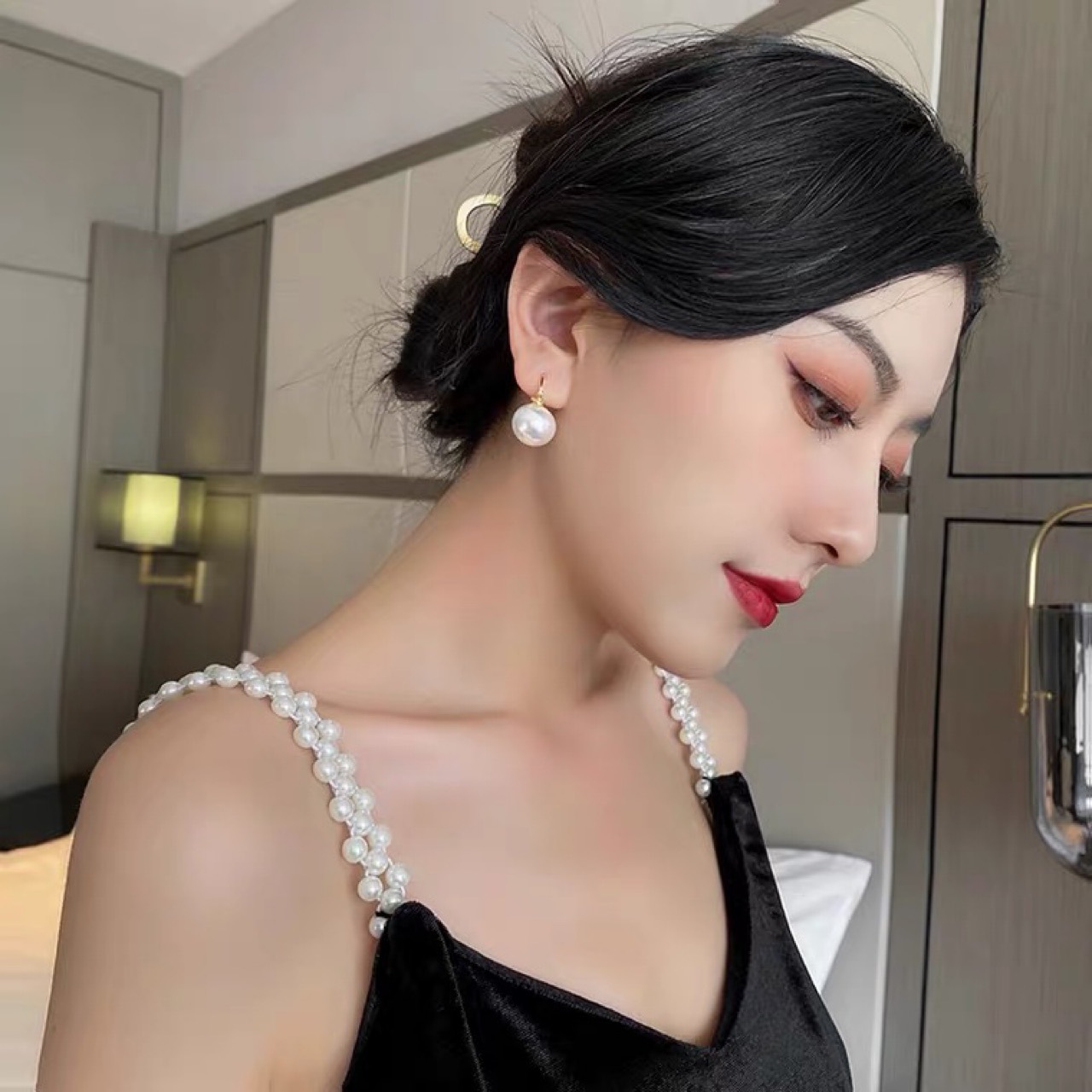 Vintage pearl earrings for women