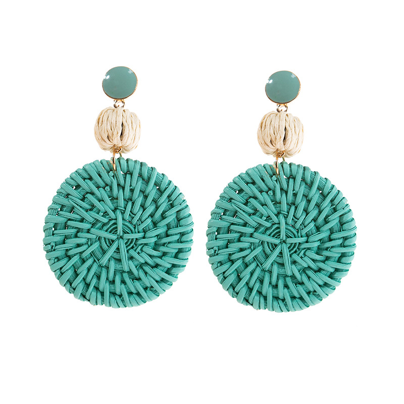 ins Holiday rattan Earrings for women Raffia woven earrings
