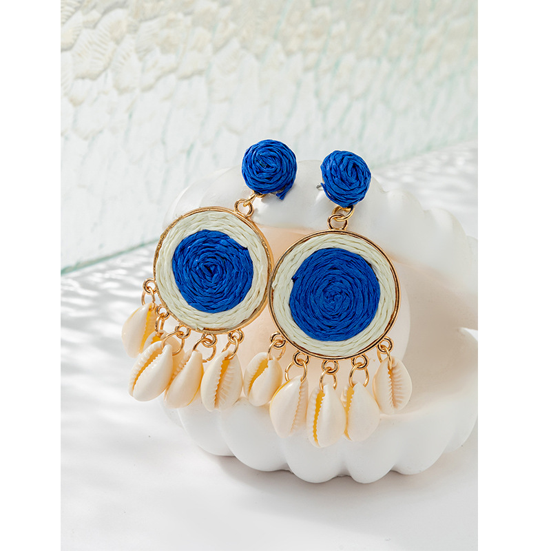 ins Holiday rattan Earrings for women Raffia woven earrings