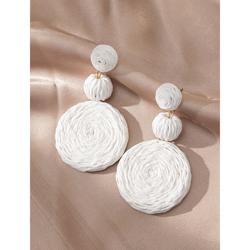 ins Holiday rattan Earrings for women Raffia woven earrings