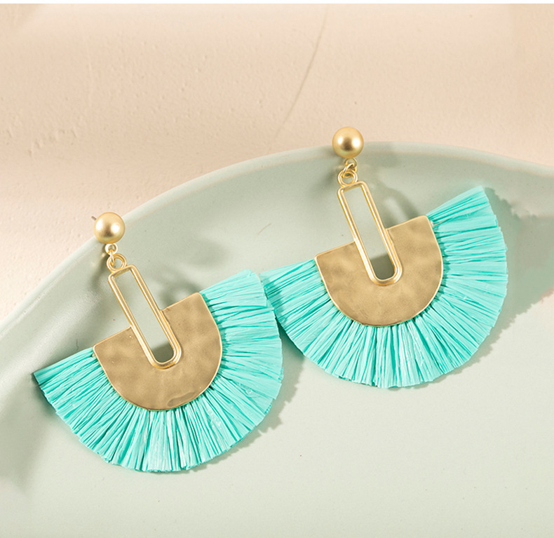 ins Holiday rattan Earrings for women Raffia woven earrings