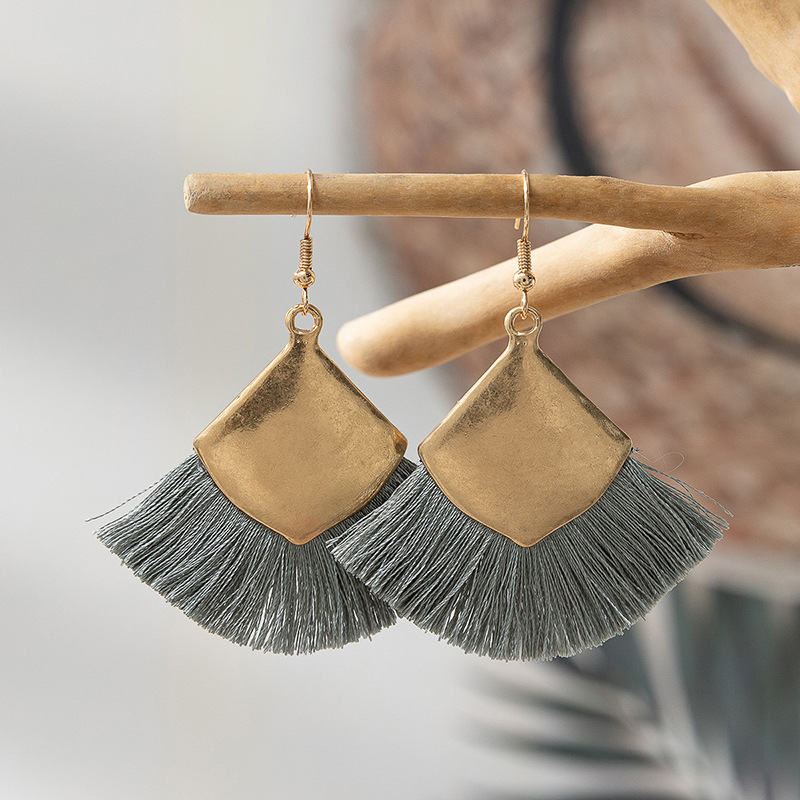 ins Holiday rattan Earrings for women Raffia woven earrings