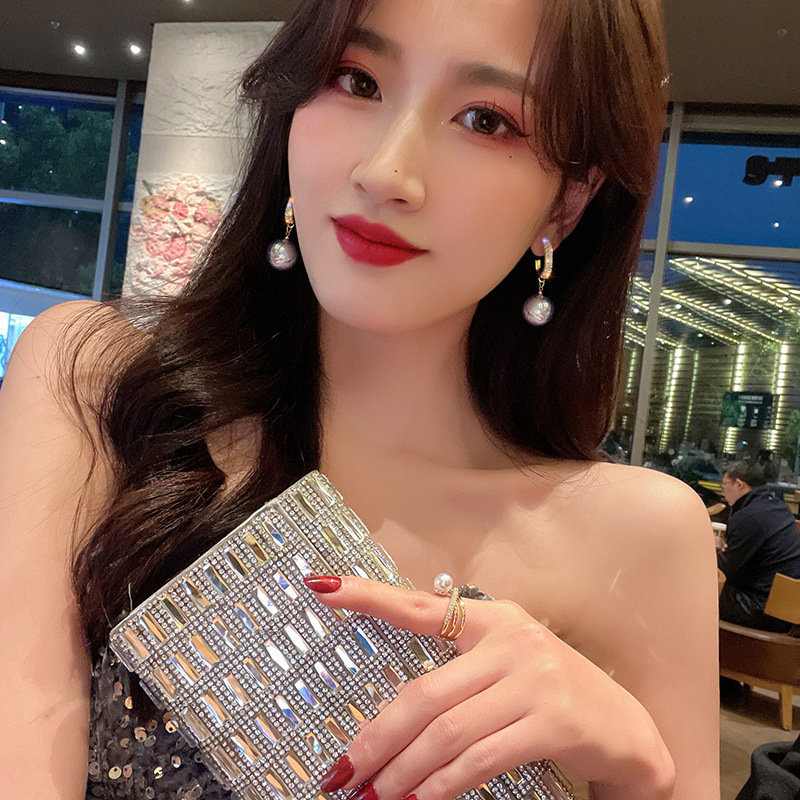 s925 Silver needle French style pearl earrings