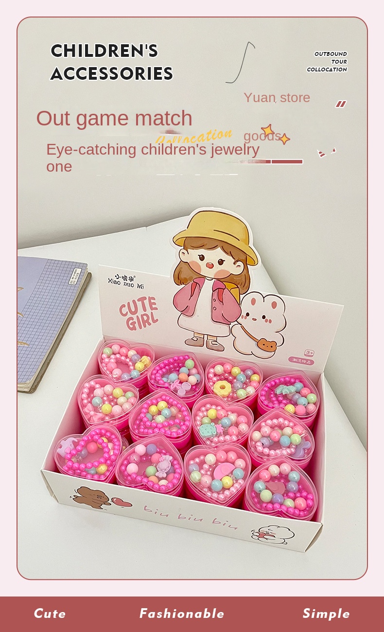 66pc children’s Unicorn bracelet pink set