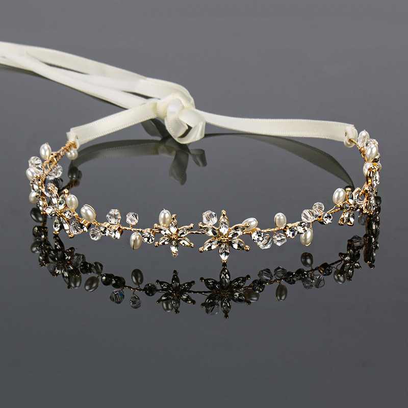 Alloy rhinestone headband white wedding accessories