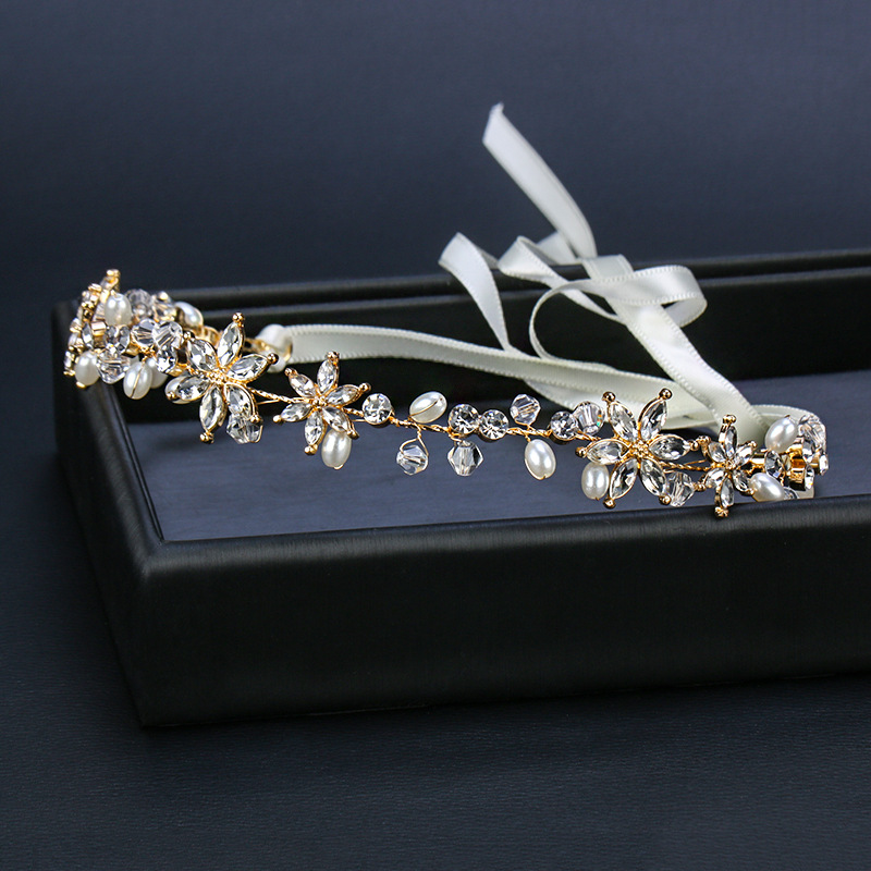 Alloy rhinestone headband white wedding accessories