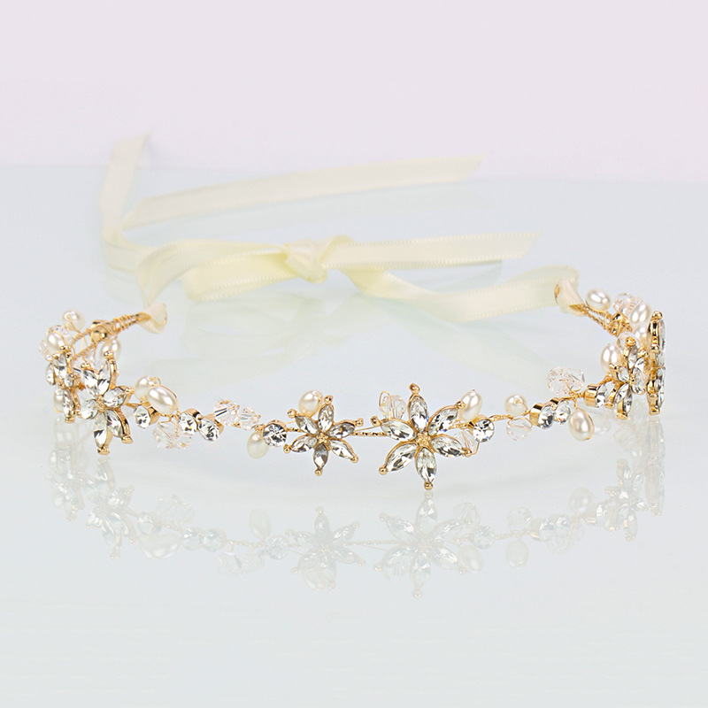 Alloy rhinestone headband white wedding accessories