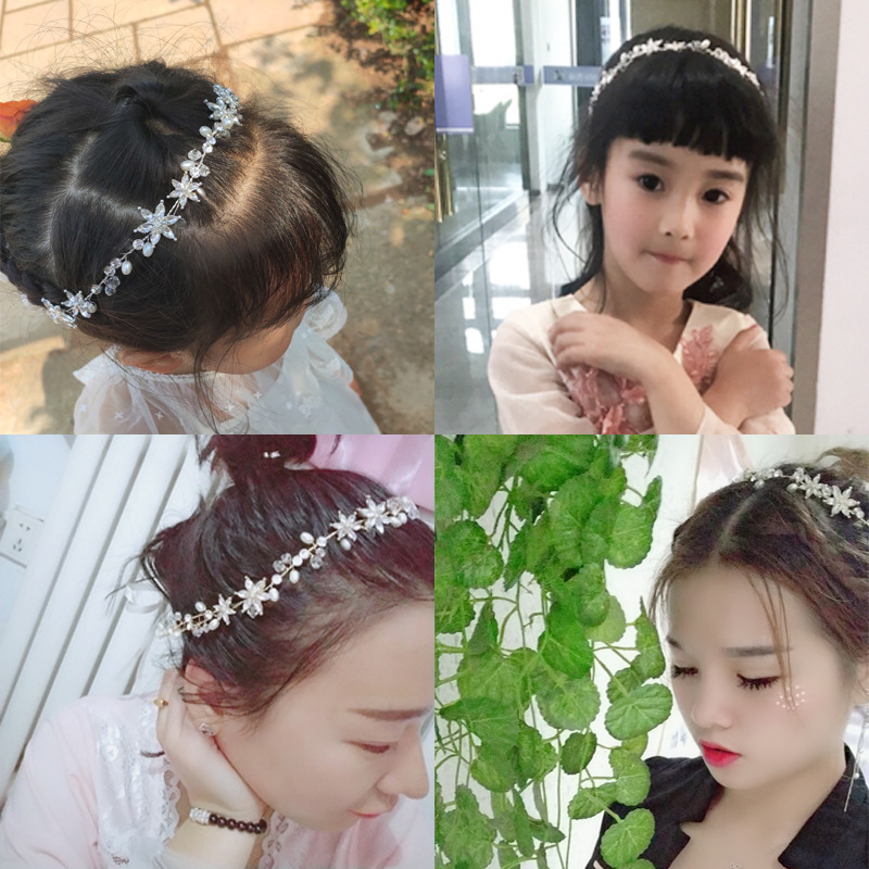 Alloy rhinestone headband white wedding accessories