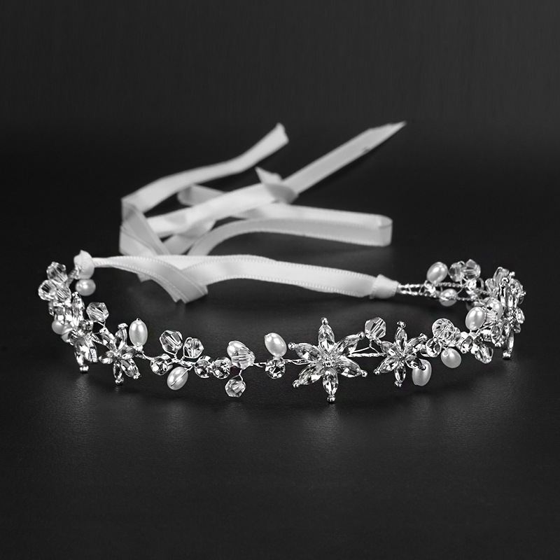 Alloy rhinestone headband white wedding accessories